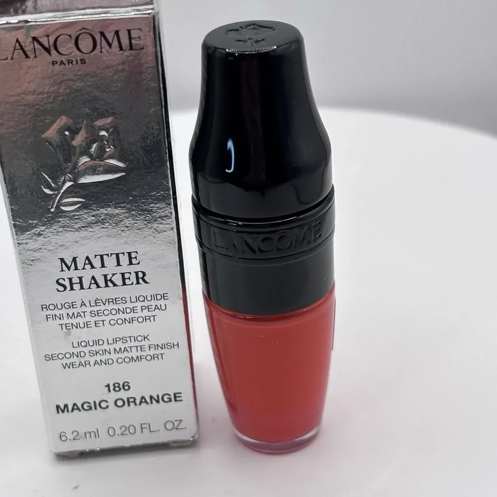 Lancome Matte Shaker Liquid Lipstick 186 Magic Orange - FULL SIZE NIB